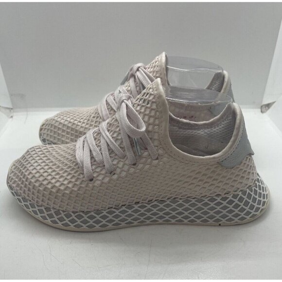 Adidas Deerupt Runner DB3054 Women's White Mesh Overlay Sneakers Shoes Lace Up - Picture 3 of 9